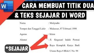 Cara Membuat Titik Dua dan Teks Sejajar di Skripsi/Microsoft Word