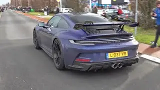 Porsche 992 GT3 with Akrapovic Exhaust - Engine Start, Revs, Accelerations!