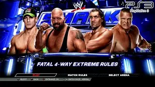 WWE 2K15 PS3 - Big Show VS The Great Khali VS John Cena VS Brock Lesnar - Fatal 4-Way Extreme Rules