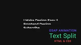 Split text animation using html css | Gsap 3 animation | Frontend Design | 2020