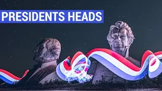 Abandoned Presidents Heads Light Painting