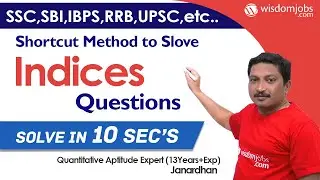 Shortcut Method to Slove Indices Questions | 21 March 2020 @Wisdom jobs