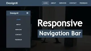 Responsive Navigation Menu Bar using HTML CSS & JavaScript