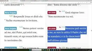성경과 이탈리아어 강좌 503강 요한복음 6장 43,44절 이탈리아어 영어 Bible and Italian Lesson 503 John 6:43,44 Italian English