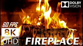 🔥 Cozy Fireplace 12K (60FPS). Fireplace Ambience With Crackling Fire Sounds. Fireplace Burning 12K