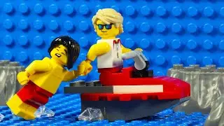 Lego City Beach Lifeguard Rescue Jet Ski Crash