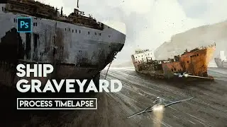 Ship Graveyard | Long Version| Digital Painting Time-lapse | Photoshop | 2021