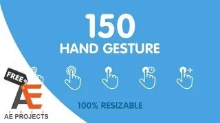 150 Animated Hand Gestures || free aeprojects