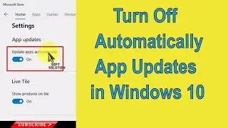 How To Turn Off Automatic App Updates from the Microsoft Store in Windows 10