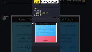 CSS Position Property | Sticky in CSS | CSS Tutorial |CSS Position | CSS Project | HTML  CSS Project