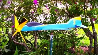 Easy DiY whirligig Airplane full build, The Blue Angel number 3