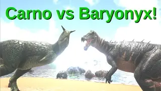 Baryonyx vs Carnotaurus! ARK: Survival Evolved