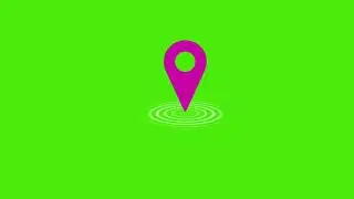 Map Location Icon Green Screen Video | Green Screen Animation