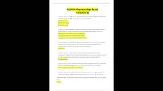 2023 HESI RN Pharmacology  Exam 25  Questions and Verified Answers