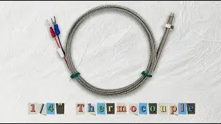 Type K 1/4" BSW Screw Thermocouple c/w 2M Screen Wire