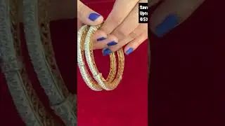 Gold Diamond Single Line Bangles #gold #jewellery #viral