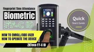 【4K】ZKTeco F7-C ID Fingerprint Time Attendance | How to enroll/register user | How to operate F7-CID