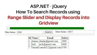 jquery UI (3.3.1) range slider tutorial search records in asp.net