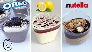 3 EASY Dessert Cups COMPILATION Lemon Mousse Loaded Nutella Cookies and Cream Shot Glass Desserts