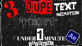 3 Dope Text Animations | After Effect 2023| Under 1 minute Tutorial | No plugin needed!