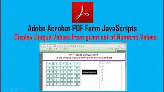 PDF Form Script to display Unique Values from given set of Numeric Values  Adobe PDF Form JavaScript