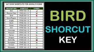 Alt Code Shortcuts for Bird Symbols - Alt X to Insert Symbols in MS Word - Symbol Shortcut Keys