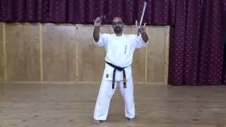 Ashihara Karate's Hoosain Narker demonstrates Sai flipping technique