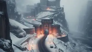 Deep Sleep with Blizzard and Wind Sounds for Sleeping - Snowfall at Darkstone Castle