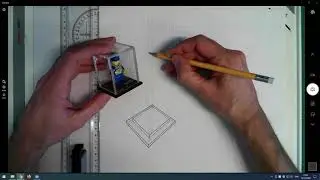 2-Point Perspective Exploded Drawing of a LEGO figurine diplay case