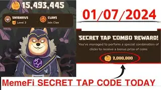 Memefi Secret Reward Combo Today 01/07/2024| Memefi 2,000,000 Coins Code