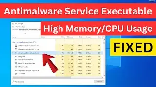 How To Fix Antimalware Service Executable High Memory / CPU Usage Problem Windows 10 | Quick Way