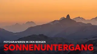 Sonnenuntergang in den Bergen fotografieren