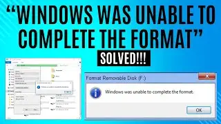 How to Fix Windows Was Unable to Complete the Format - 100% Solved | How to Fix Format Error | USB