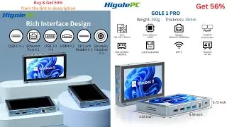 Higole Gole 1 Pro 5.5'' Mini PC | Fanless Intel J4125 Windows 11 Tablet with 4K Touch Screen