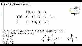 As quantidades totais de átomos de carbono primário, secundário e terciário são, respectivamente: