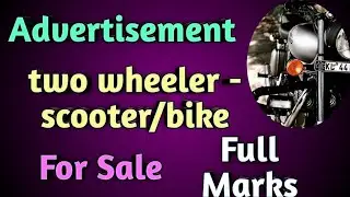 advertisement two wheeler(a scooter/ a bike) for sale