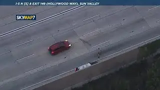 Chase: Police nail spike strip attempt on car speeding down freeway