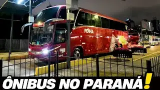 GRANDE MOVIMENTO DE ÔNIBUS NA RODOVIÁRIA DE CURITIBA MUITOS MARCOPOLO G8