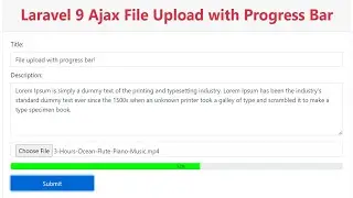 Laravel 9 Ajax File Upload with Progress Bar