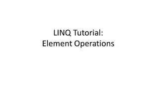 C# LINQ Tutorial #11 | Element Operations