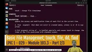 Managing files in Linux / Unix systems; Part 2/3: touch, dd, file, find