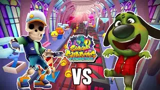 EPIC BATTLE!  - Talking Tom Gold Run VS Subway Surfers