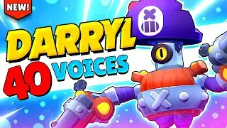 NEW! DARRYL All 40 Voice Lines & Animations with Captions | Brawl Stars Update