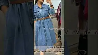 Look denim dress#High quality denim fabric with belt Rs:550 #onlineshopping