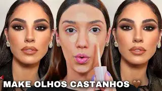 MAKE PARA OLHOS CASTANHOS *MAQUIAGEM PARA REALÇAR OLHOS CASTANHOS* COMO FAZER!!