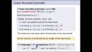 Automata Theory - Context-sensitive Grammars and Linear Bounded Automata