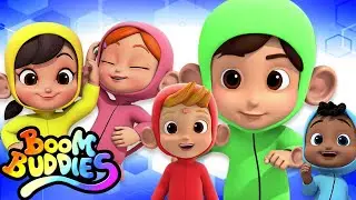 Cinque scimmiette | Video prescolari | Canzoni per bambini | Boom Buddies Italiano | Cartoni animati