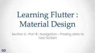 #flutter #dart #programming #learningflutter - S5 E8 - Navigator -  Passing data to new screen