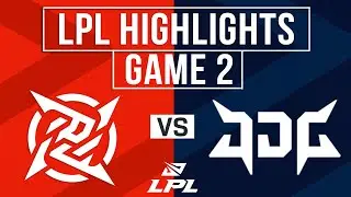 NIP vs JDG Highlights Game 2 | LPL 2024 Spring | Ninjas In Pyjamas vs JD Gaming