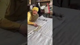 Одеяло ручной работы из натуральных тканей 